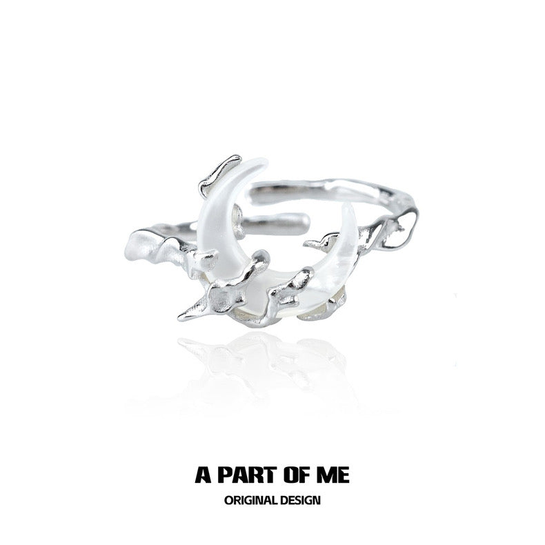 Moonlight S925 Sterling Silver Resizable Natural Shell Ring