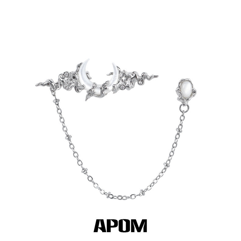 Moonlight 18K Platinum Plating Natural Shells Tassel Brooch