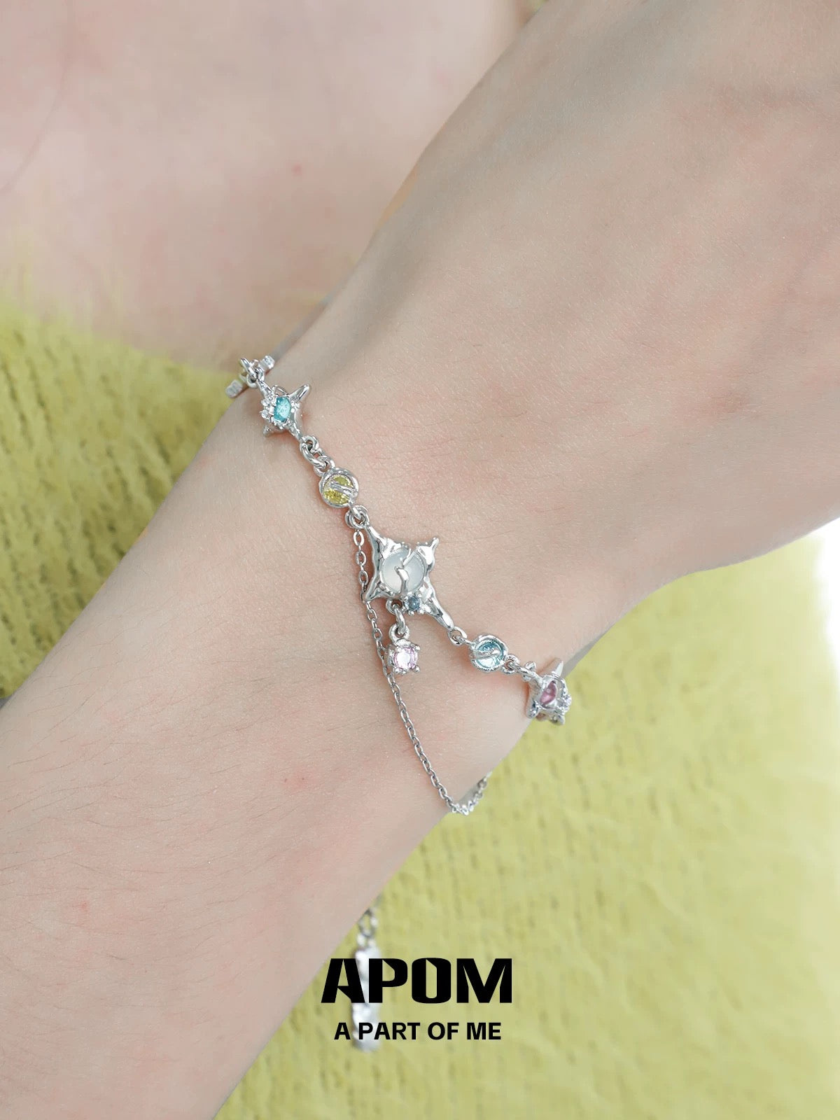 Colorful Galaxy 18K Platinum Plating Rainbow Stars Bracelet