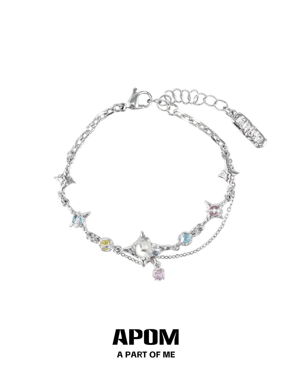 Colorful Galaxy 18K Platinum Plating Rainbow Stars Bracelet