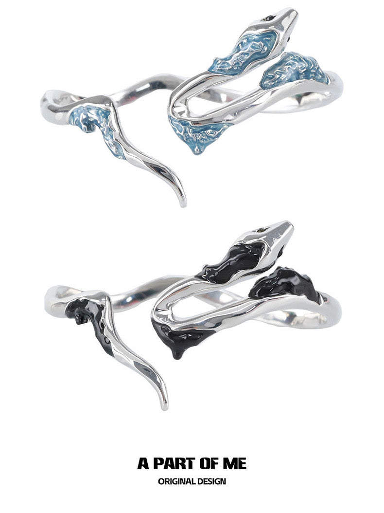Ice Snake 18K Platinum Plating Snake Resizable Bangle