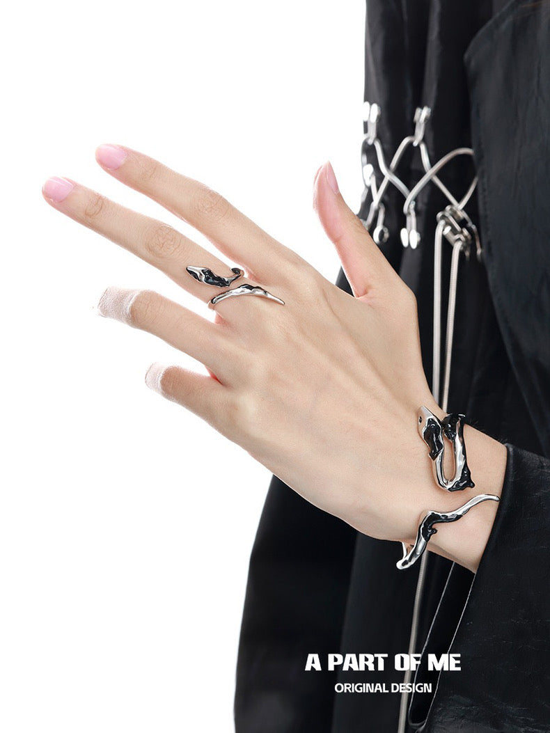 Ice Snake 18K Platinum Plating Snake Resizable Bangle
