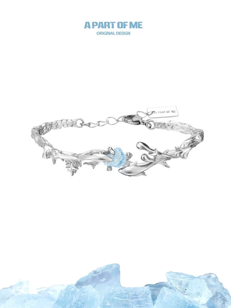 Pisces 18K Platinum Plating Aquamarine Bracelet