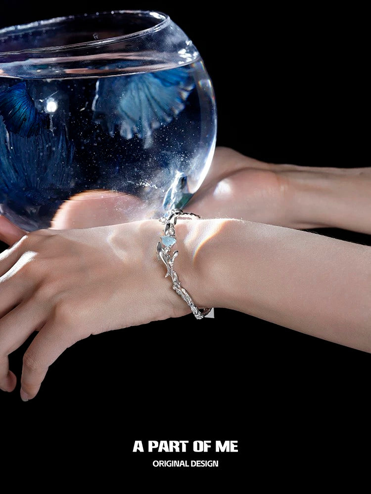 Pisces 18K Platinum Plating Aquamarine Bracelet