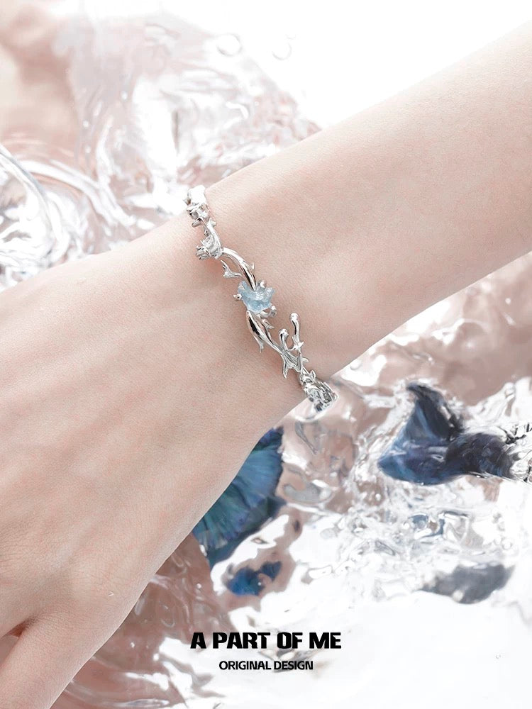Pisces 18K Platinum Plating Aquamarine Bracelet