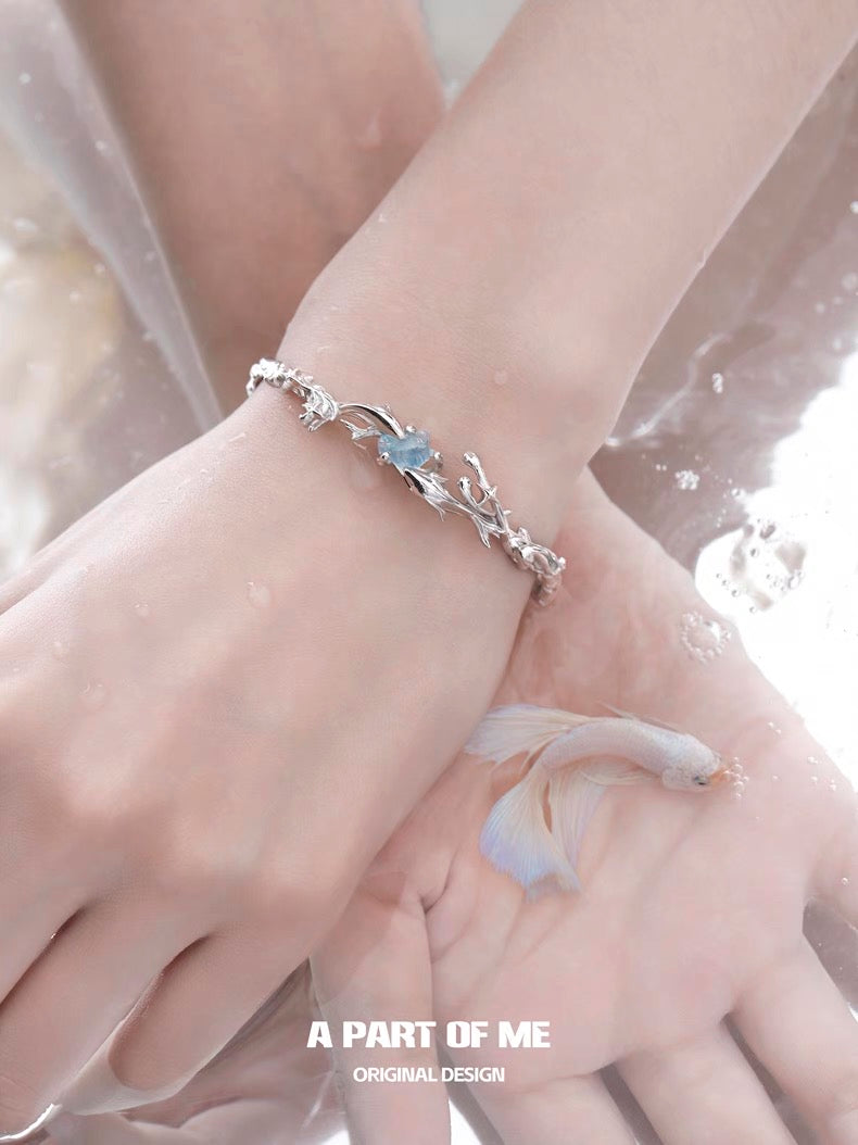 Pisces 18K Platinum Plating Aquamarine Bracelet