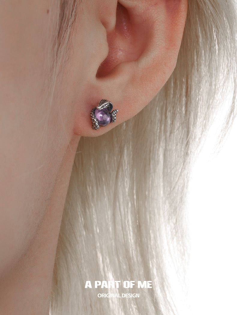 Year of the Snake S925 Sterling Silver Snake Stud Earrings