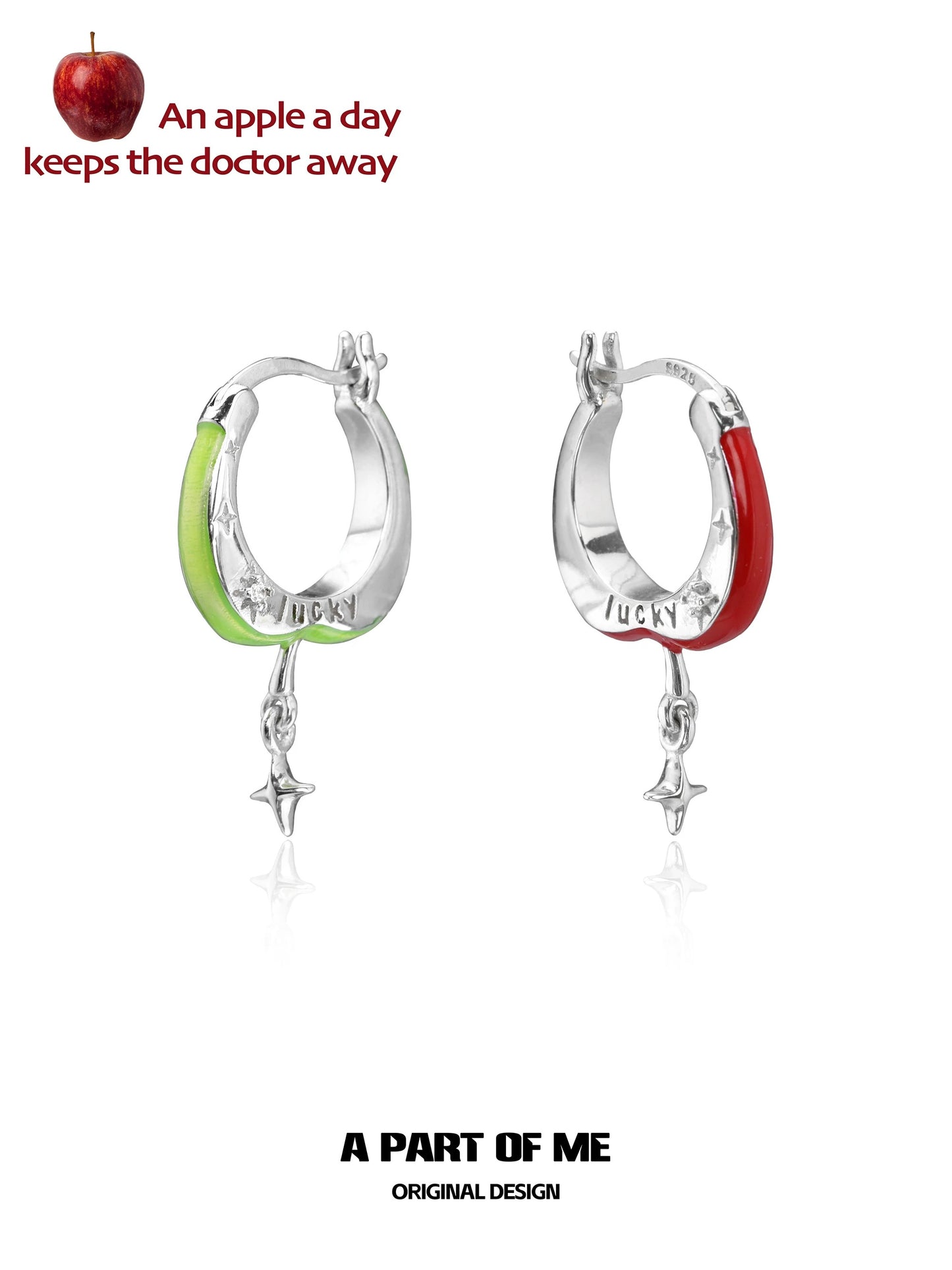 Apple Slice 18K Platinum Plating Apple Hoop Earrings