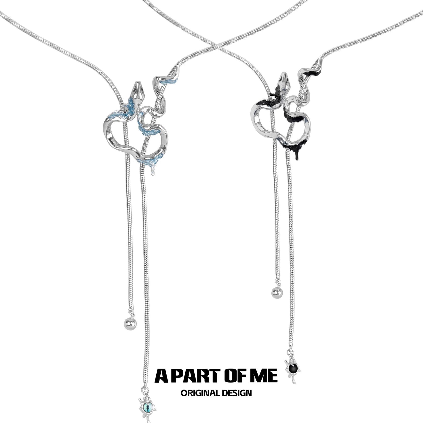 Ice Snake 18K Platinum Plating Snake Lariat Necklace