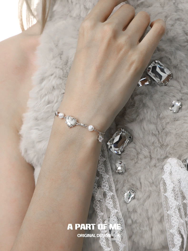 Heart of The Sea S925 Sterling Silver Natural Shell Slider Bracelet