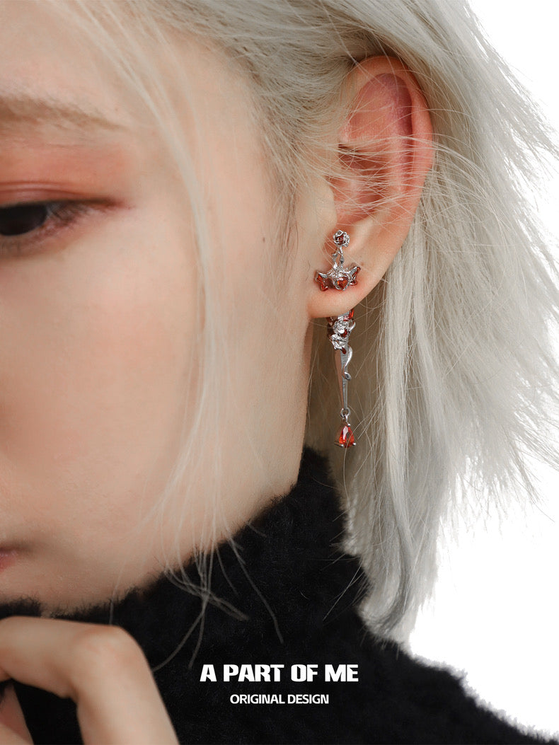 God of War 18K Platinum Plating Rose Sword Earrings