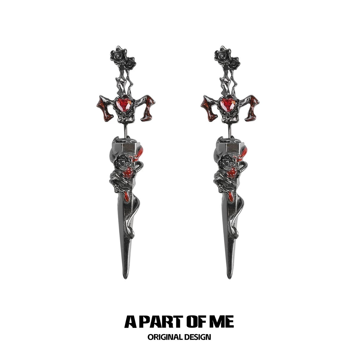 God of War 18K Platinum Plating Rose Sword Earrings