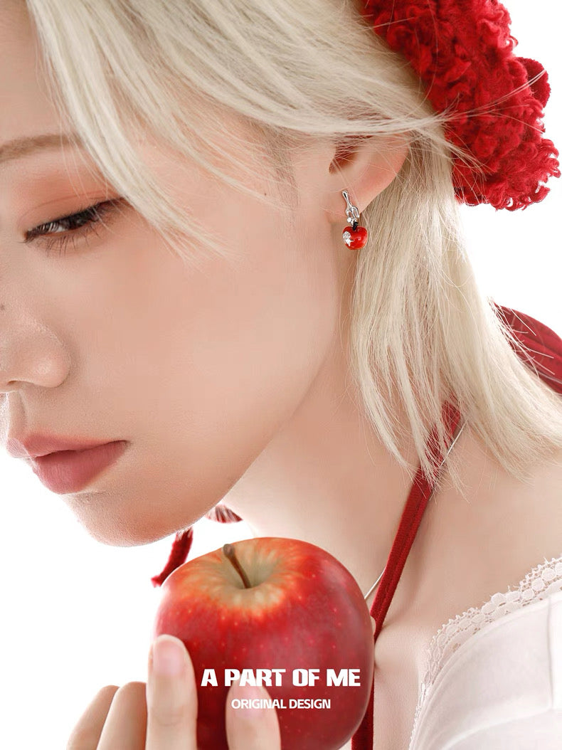 Apple Slice 18K Platinum Plating Stud Detachable Earrings