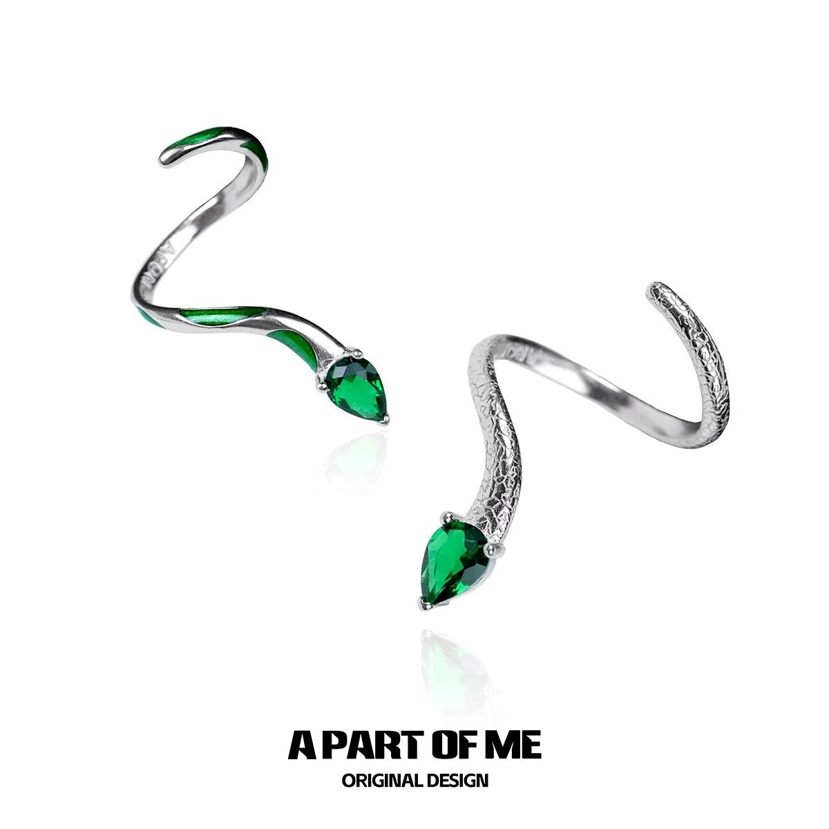 Slytherin Collection S925 Sterling Silver Snake Rings