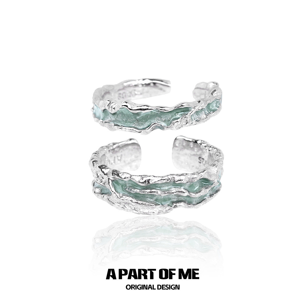 Mint Collection S925 Sterling Silver Couple Rings