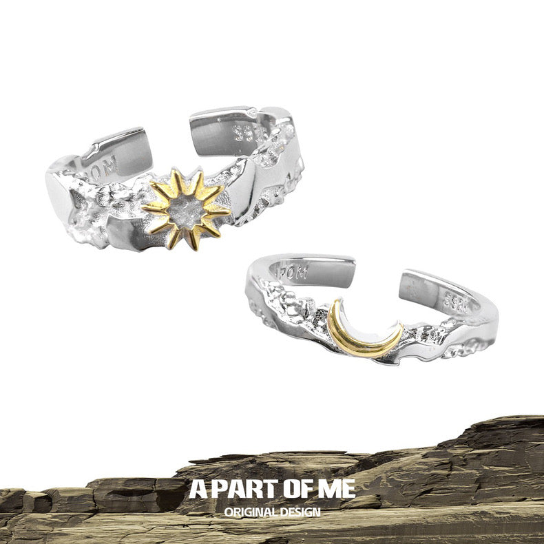 Sun & Moon S925 Sterling Silver Couple Rings