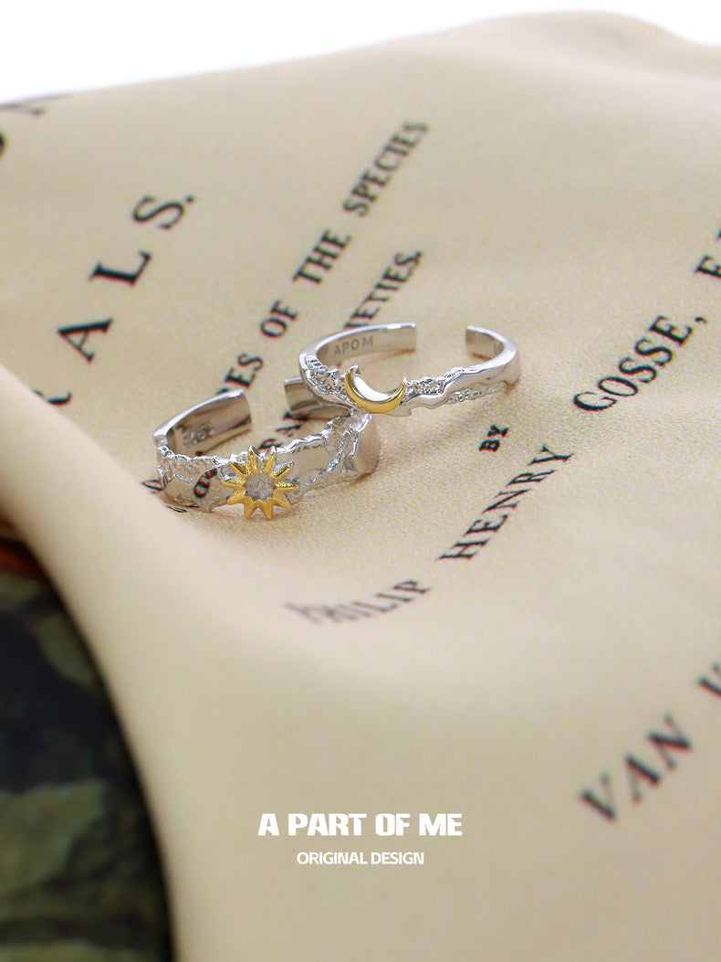Sun & Moon S925 Sterling Silver Couple Rings