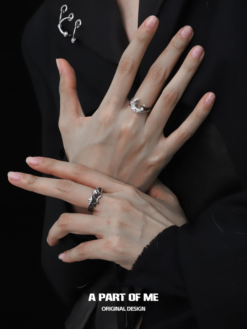 Sunrise & Moonset S925 Sterling Silver Couple Rings