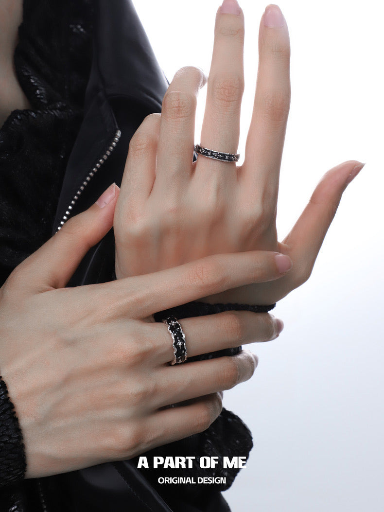 Night Sky S925 Sterling Silver Couple Rings