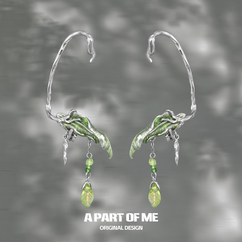 Forest Fairy 18K Black Hold Plated Ear Wraps