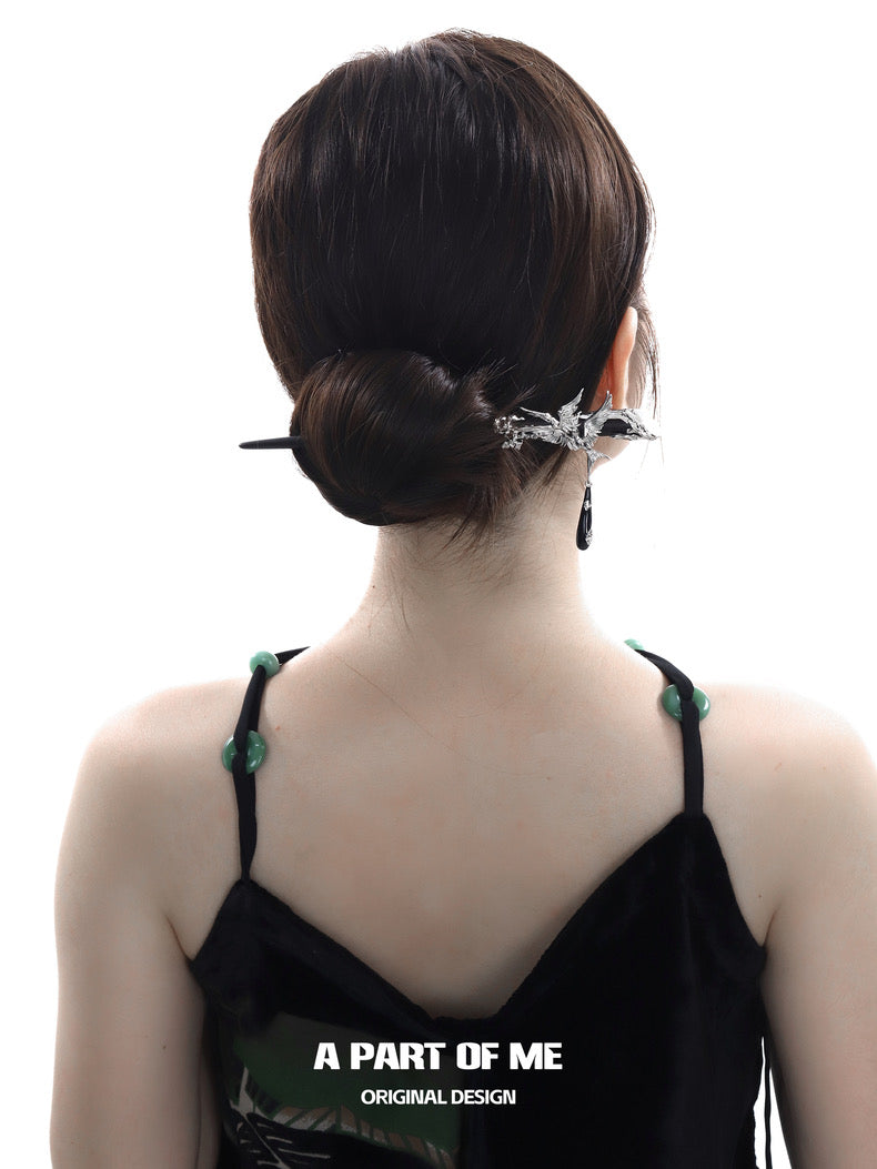 스트레이버즈 18K 플래티넘 도금 제비 나무 머리핀