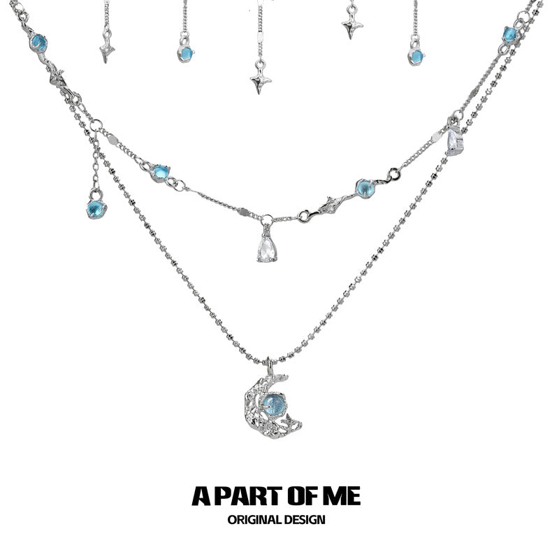 Moonlight Faust 18K Platinum Plating Moon Zircon Choker & Necklace