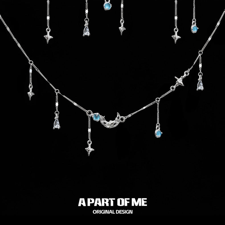 Moonlight Faust S925 Sterling Silver Moon Zircon Necklace