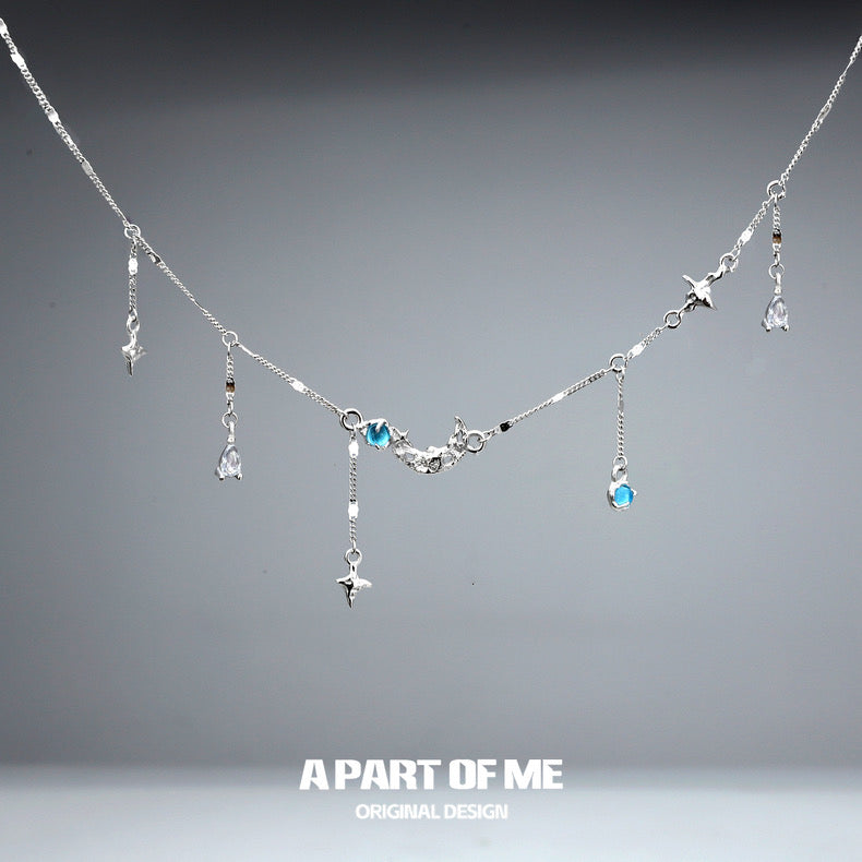 Moonlight Faust S925 Sterling Silver Moon Zircon Necklace
