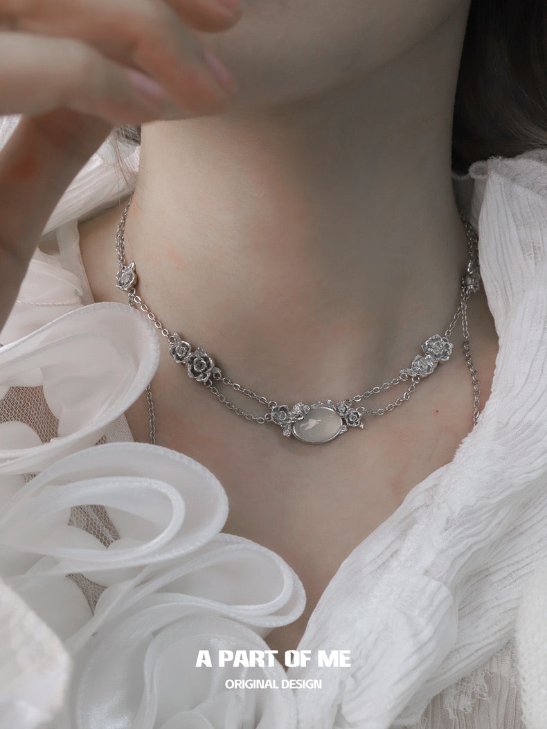 Aroma Series 18K Platinum Plating Agate Stone Necklace