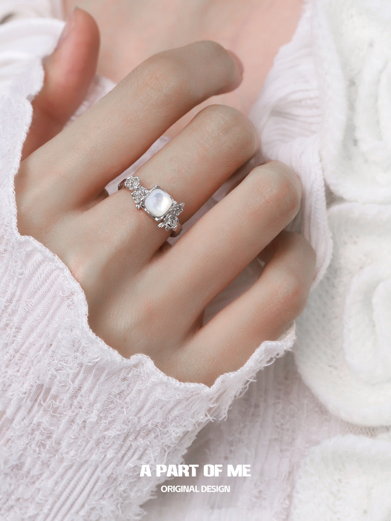 Aroma Series S925 Sterling Silver Natural Shell Ring
