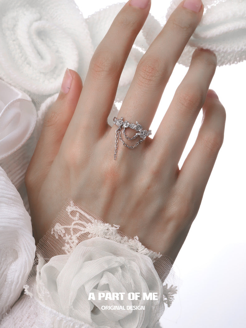 Aroma Series S925 Sterling Silver Mini Rose Ring