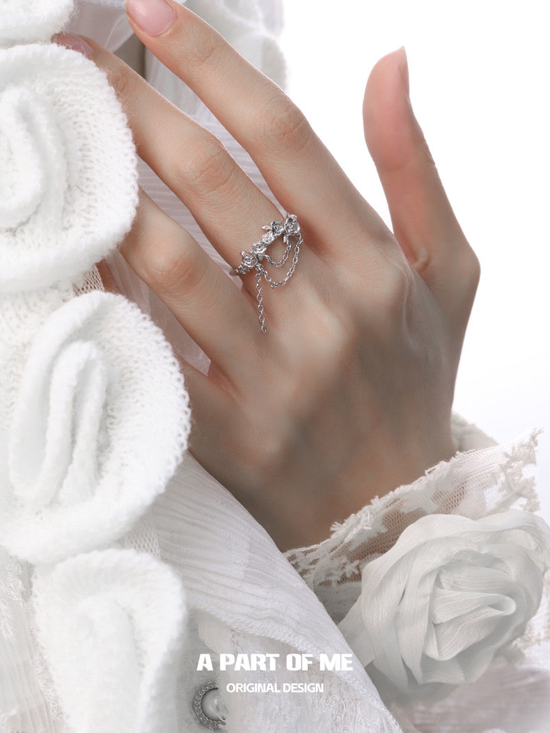Aroma Series S925 Sterling Silver Mini Rose Ring