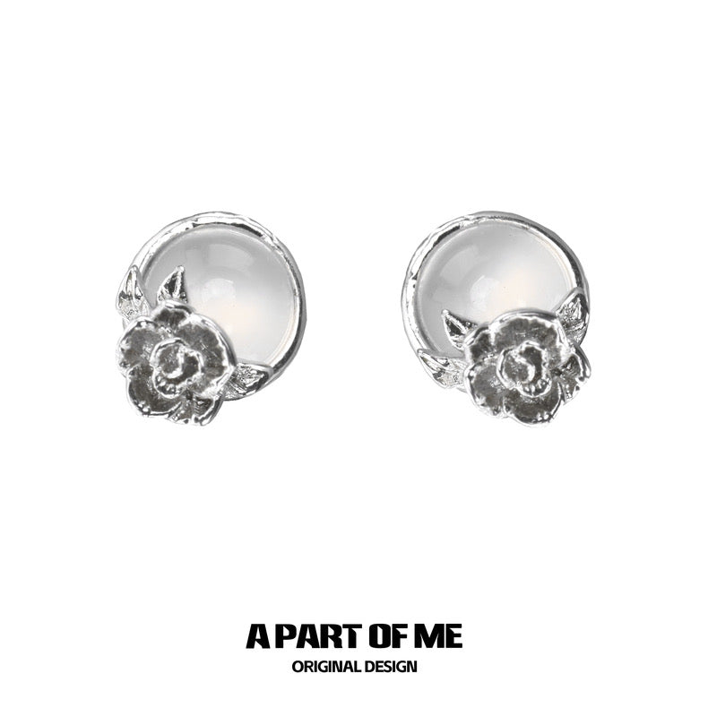 Aroma Series S925 Sterling Silver Agate Stone Mini Earrings