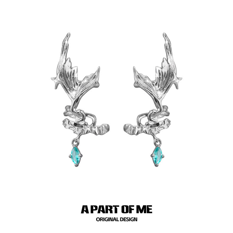 Mermaid Tale 18K Platinum Plating Fishtail Ear Cuffs