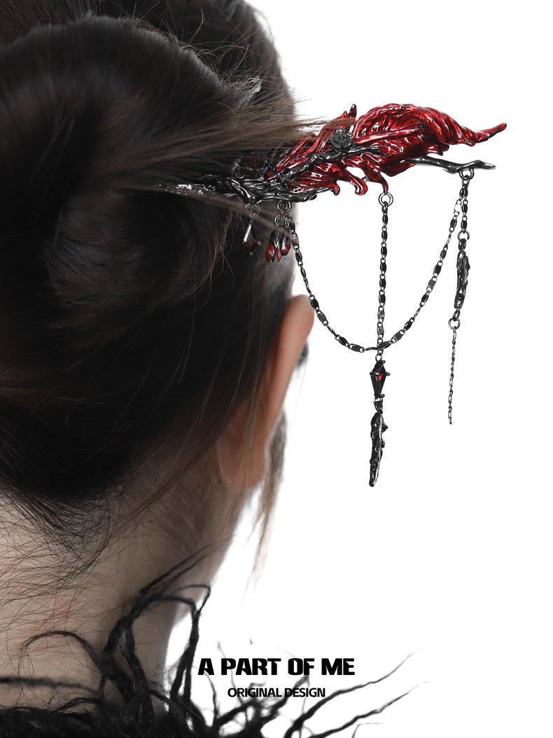 Crow Collection (Sylus's Version) 18K Black Gold Plated Feather Hairpin