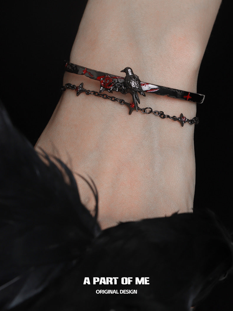 Crow Collection (Sylus's Version) 18K Platinum/Black Gold Plated Double Layered Bracelet