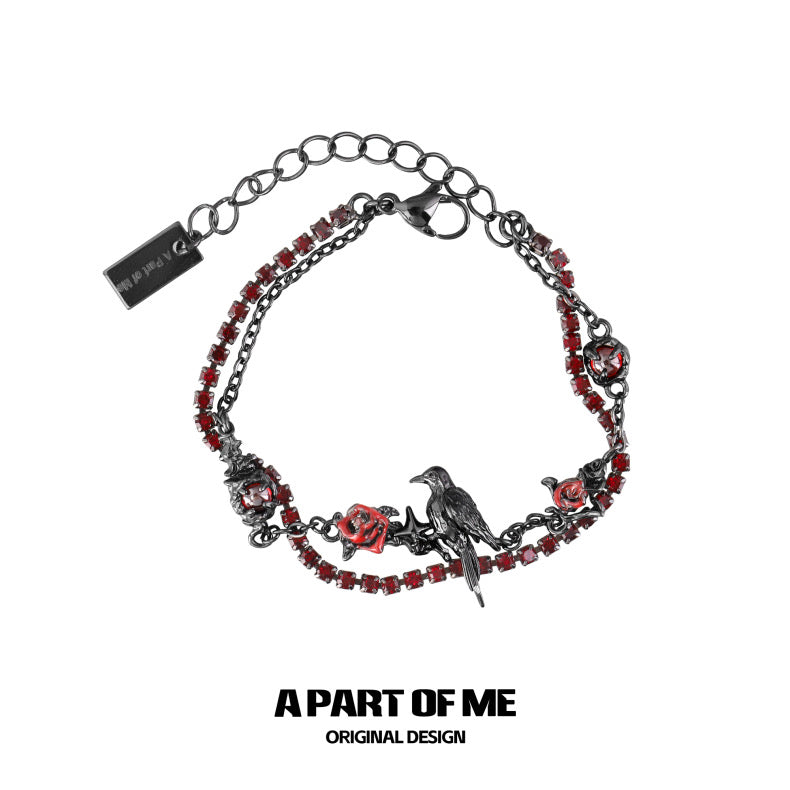 Crow Collection (Sylus's Version) Black Gold Plated Doule Layered Tennis Bracelet