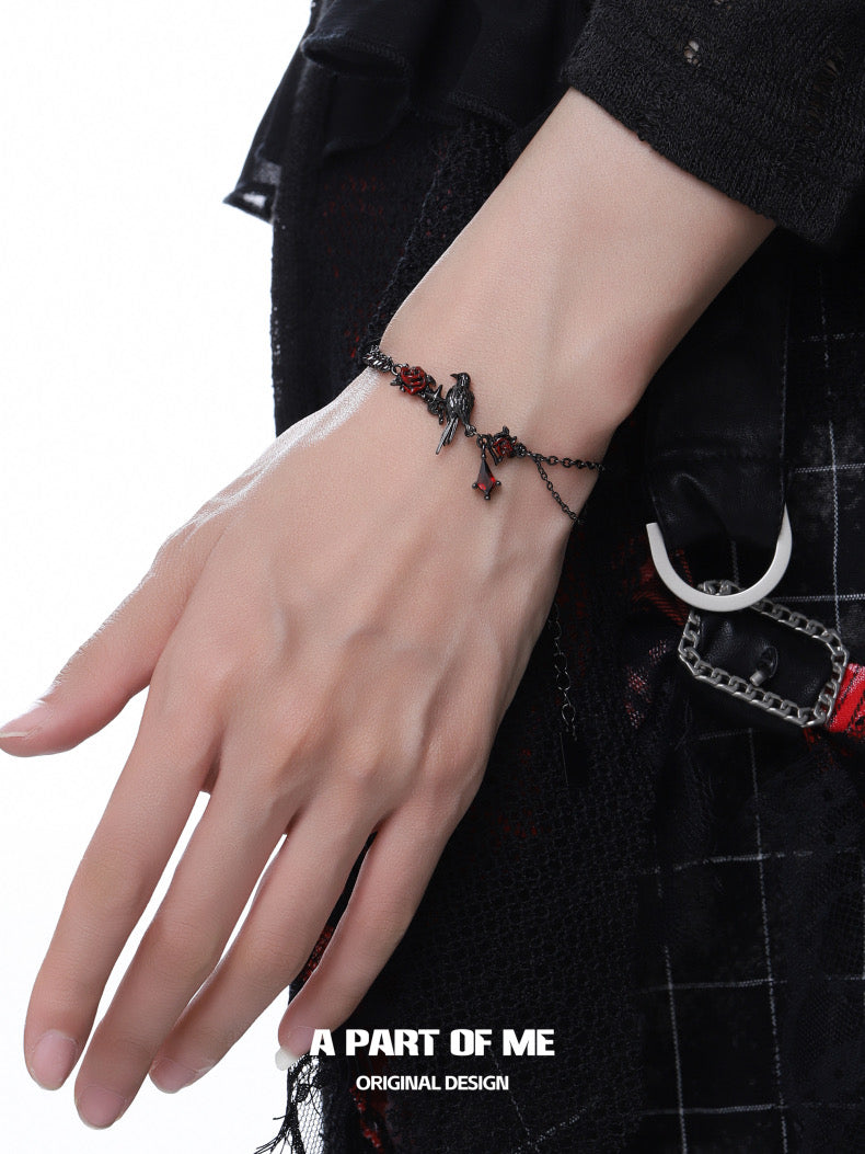 Crow Collection (Sylus's Version) Black Gold Plated Doule Layered Tennis Bracelet