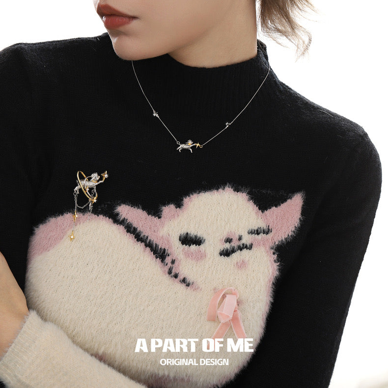 Goodnight Collection S925 Sterling Silver Lamb & Star Necklace