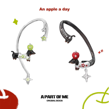 Lucky Dachshund (Apple Version) Resin Coated Ear Wraps
