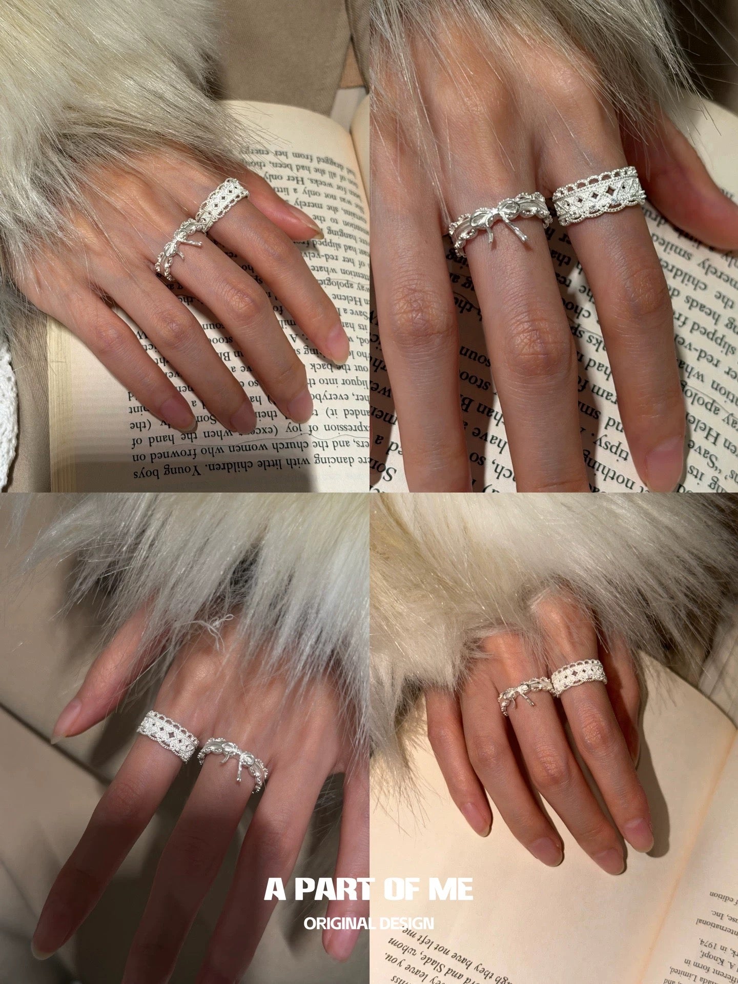Dreaming in Lace 18K Platinum Plated S925 Silver Lace Ring