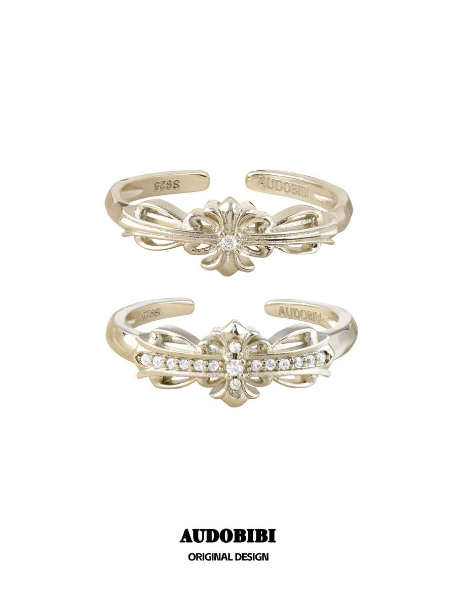 Champagne Gold Iris S925 Silver with Gold-plating Couple Ring