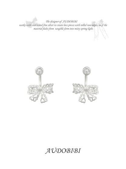 Dreaming in Lace 18K Platinum Plating Ribbon Detachable Earrings (Ver.2)