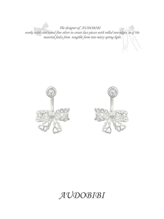 Dreaming in Lace 18K Platinum Plating Ribbon Detachable Earrings (Ver.2)