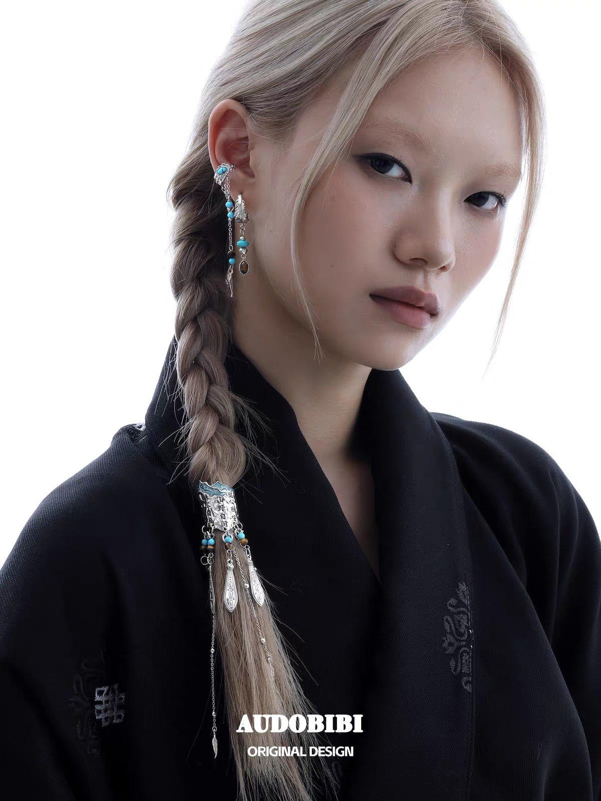 Plume Collection 18K Platinum Plating Tibetan Mountain Hair Holder (detachable tassel)