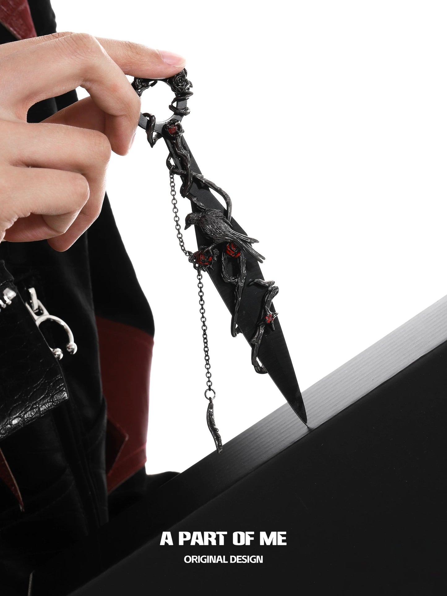 Crow & Roses 18K Platinum Plated Kunai