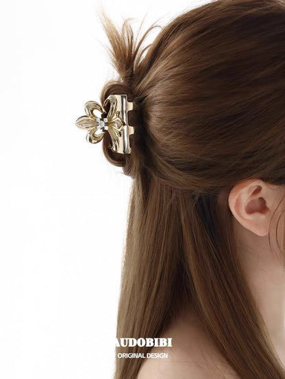 Champagne Gold Iris Gold-plated Hair Claws