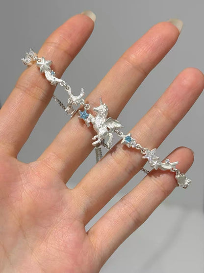 Unicorn 18K Platinum Plating Slider Bracelet