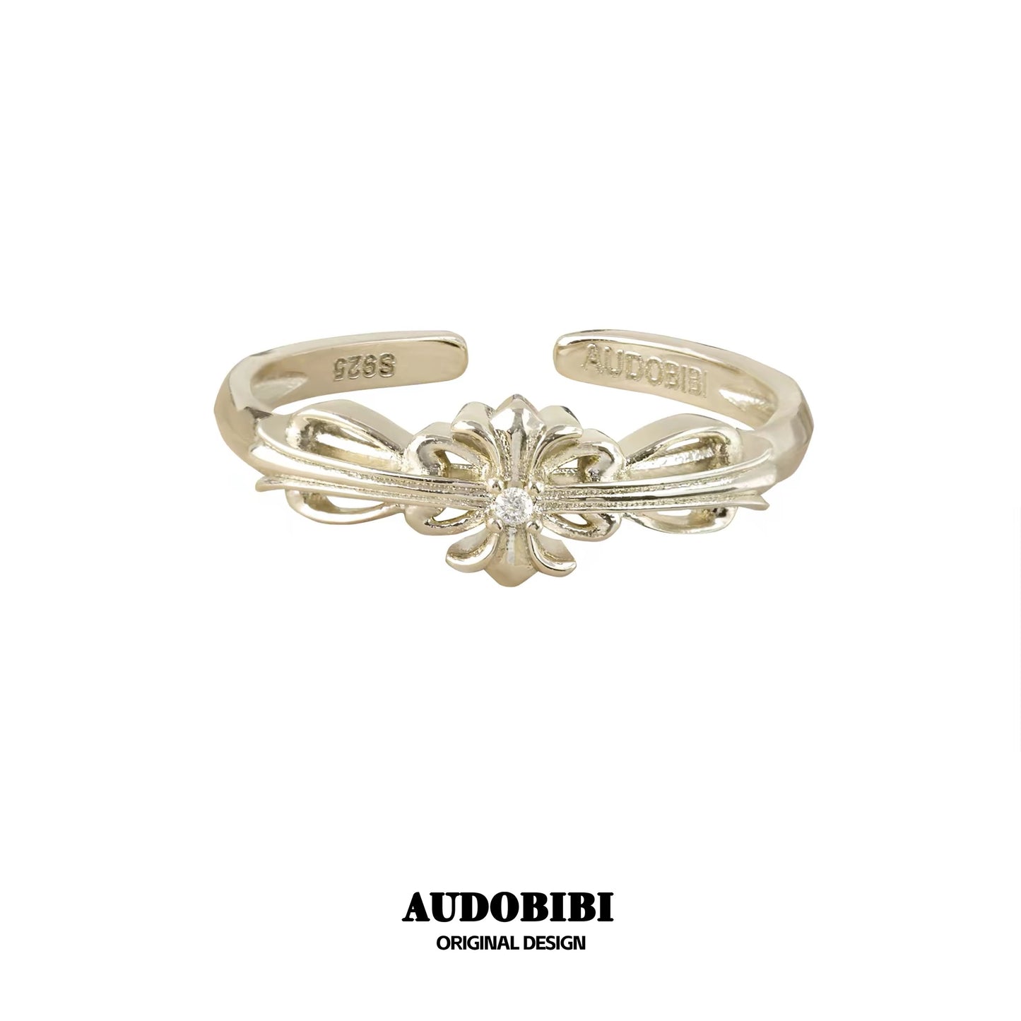 Champagne Gold Iris S925 Silver with Gold-plating Couple Ring