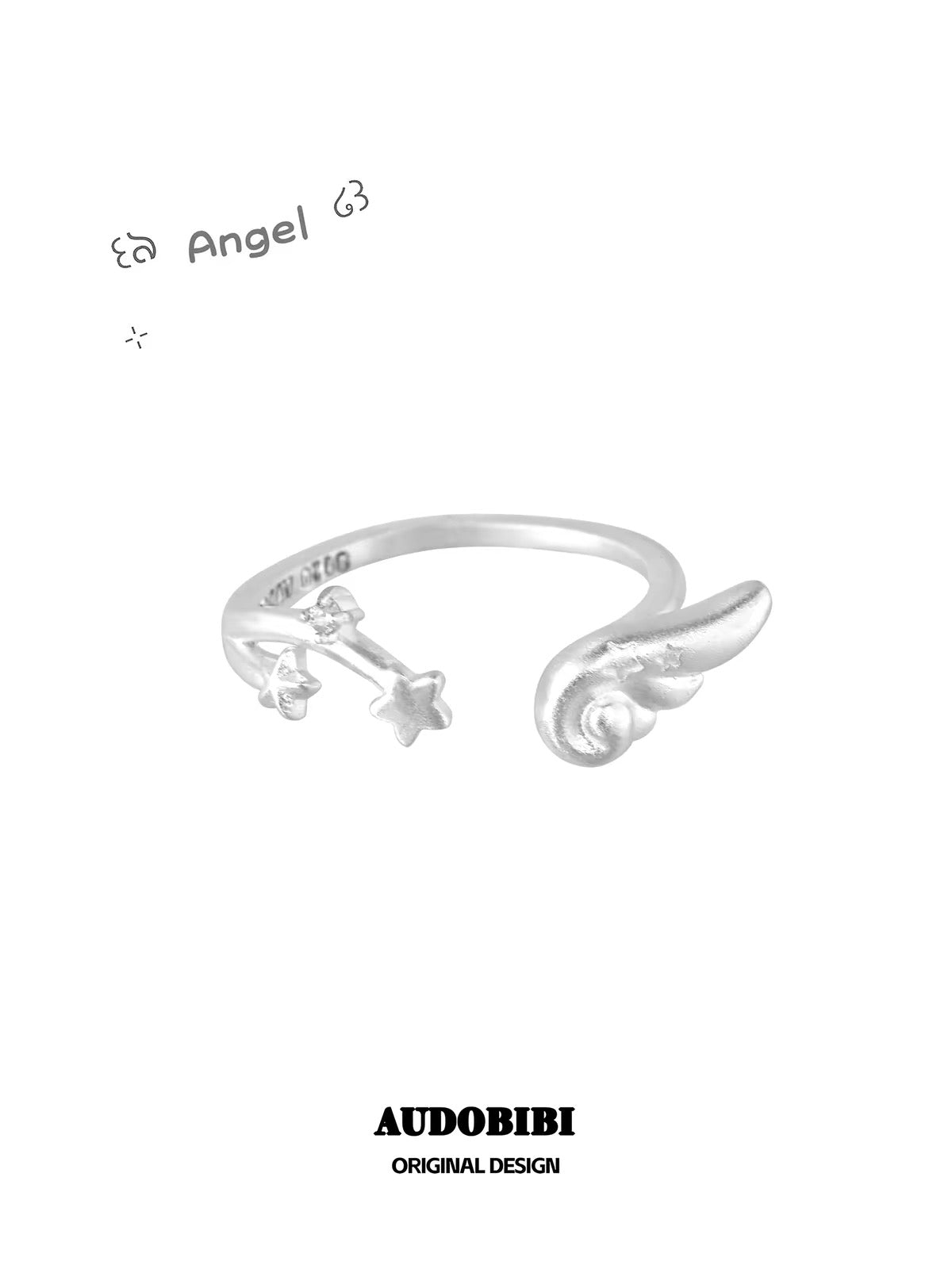 Angel Dream S925 Sterling Silver Angel Wing Pinky Ring